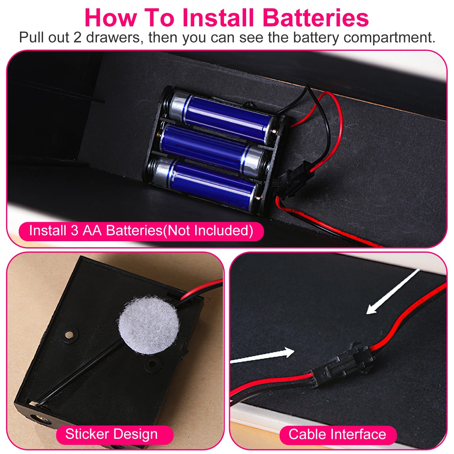 1 Set Jewelry Box With LED Mirror 3 Layer Jewelry Organizer With 2 Drawers PU Jewelry Holder With 3 Mirror Light Colors Dimmable For Earrings Rings Bracelets Necklaces