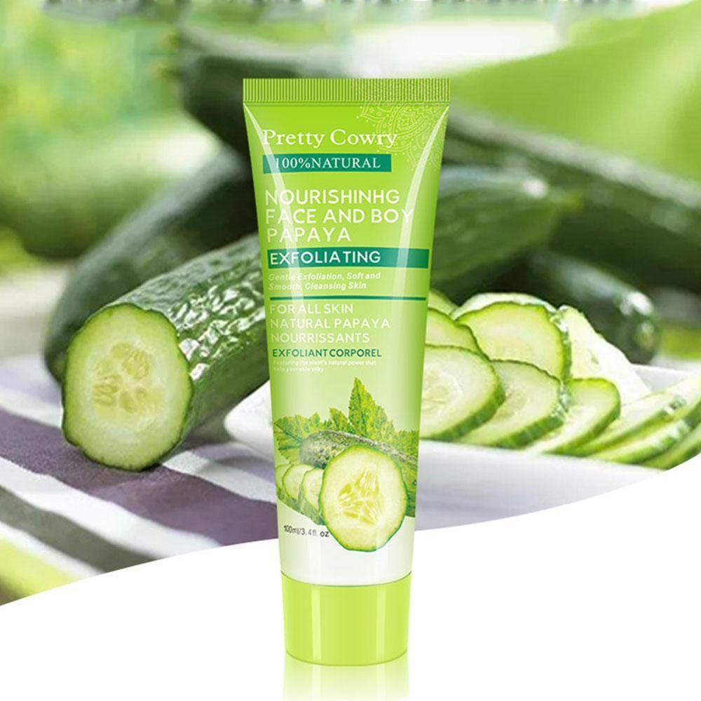 Cucumber Coconut Papaya Facial Exfoliating Gel Cream Body Cleansing